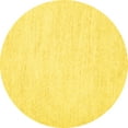 thumbnail image 1 of Ahgly Company Indoor Round Solid Yellow Modern Area Rugs, 3' Round, 1 of 4