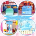 thumbnail image 5 of UQN Dollhouse Kit for Girls Ages 3-6, 471PCS Pink Castle Toys with Slide, Track, Lights, DIY 11 Rooms 4 Balconies Furniture, Pretend Play Toys Birthday Gift for Girls Kids 4 5 6 7 8 Years Old, 5 of 7