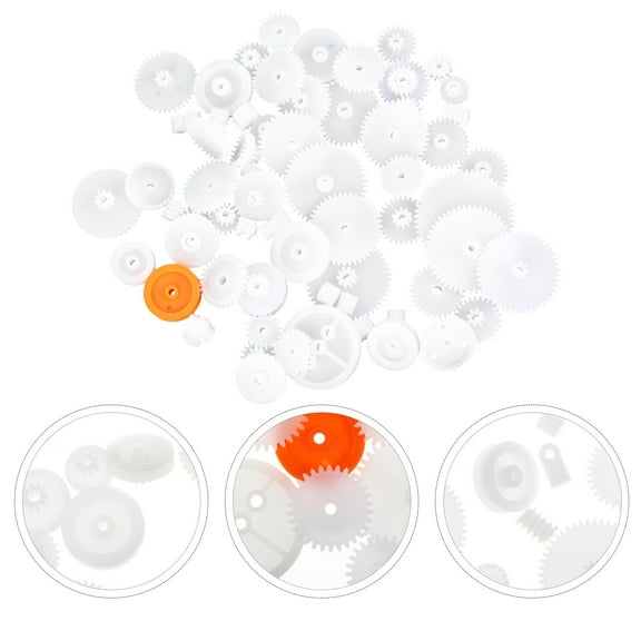 Homoyoyo 64Pcs Reduction Gears for DIY Projects with White Plastic for Hobbyists and Students