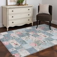 thumbnail image 3 of 3'x5' Area Rugs, Blue Pink Botanical Indoor Outdoor Area Rug for Living Room Bedroom, Spring Floral Vintage Washable Bathroom Rugs Kitchen Floor Carpet Mats Home Decor Aesthetic, 3 of 8