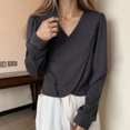 thumbnail image 2 of Luvior Womens 2026 V Neck Sweater Criss Cross Pullover Long Sleeve Knit Casual Fall Tops, 2 of 3