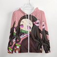 thumbnail image 4 of Kamado Nezuko Zip Up Hoodies Unisex Realistic 3D Print Sweatshirt Long Sleeve Hooded Jacket Coat M, 4 of 8