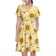 thumbnail image 1 of Disketp Watercolor With Sunflowers para Vestido de Manga Corta para Mujeres, Vestidos de Verano para Mujeres, Casual y Holgado para la Playa, 1 of 6
