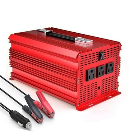 Battery Operated Ac Outlet BESTEK 2000W Car Power Inverter with 3 AC Outlets,Car Battery Clip & Car Cigarette Lighter Adaptor ()
