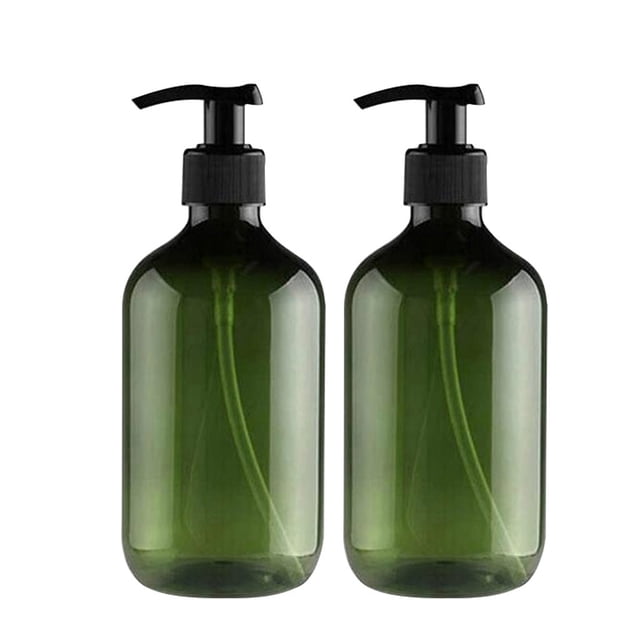 WHEANG Clearance 2PCS Transparent PET Plastic Bottles With Black Screw Caps, Recyclable 500 ML