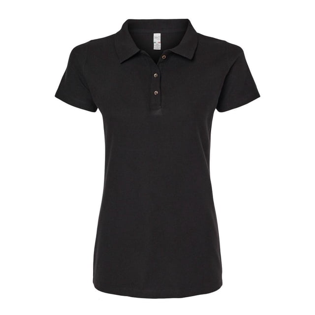Playera M&O Knits para Mujer Polo Dos Botones Manga Corta