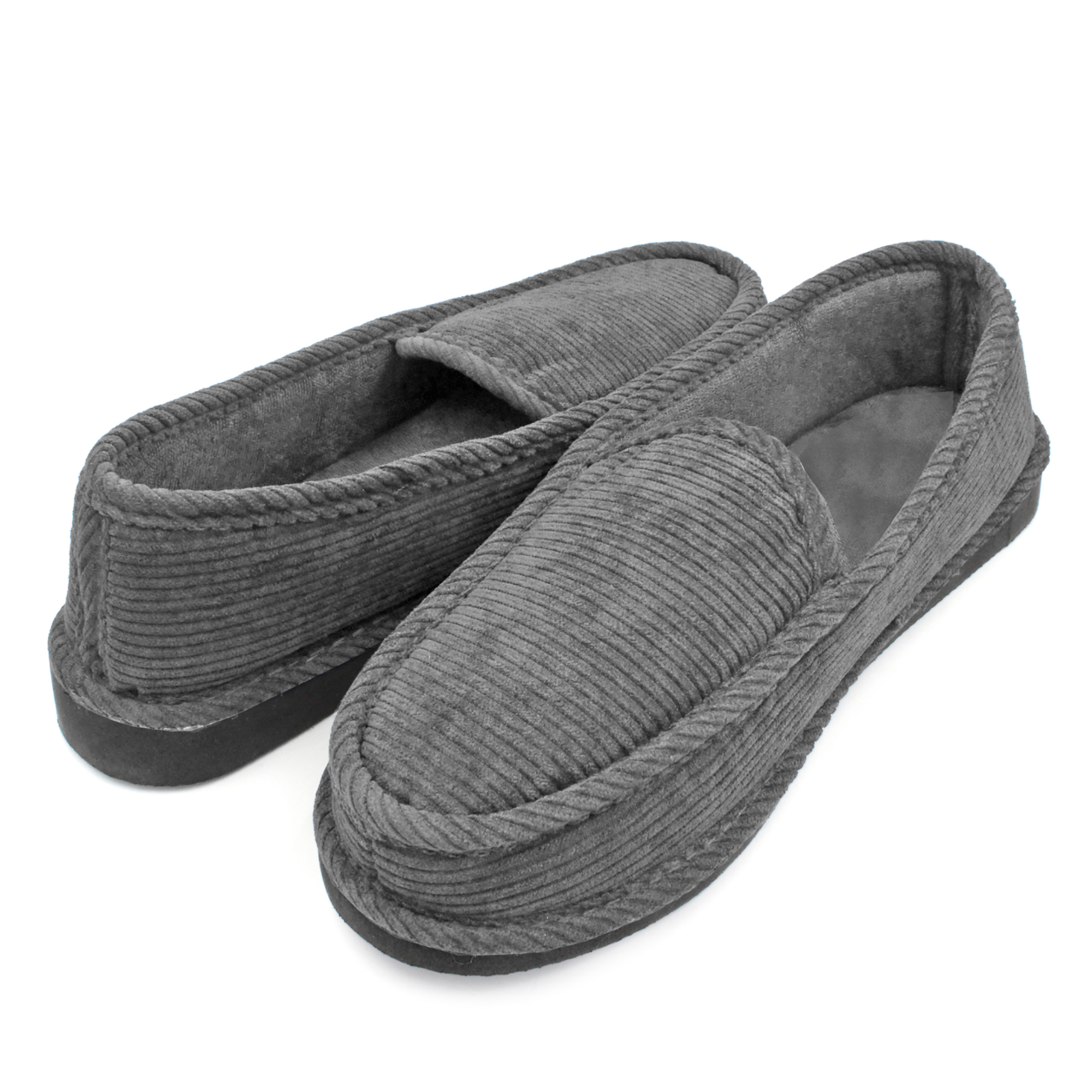 VENTANA Men’s Slippers Corduroy House Shoes | Mens Bedroom Slip On ...