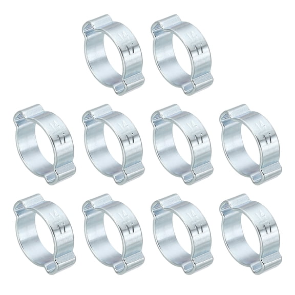 Uxcell 30 Pack 14-17mm Double Ear Hose Clamp, Galvanized Steel Crimp Rings