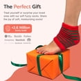 thumbnail image 6 of ZenToes Moisturizing Sleep Socks with Vitamin E, Olive Oil and Jojoba Seed Oil to Soften and Hydrate Dry Cracked Heels (Holiday Stripes, Regular), 6 of 9