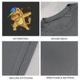 thumbnail image 4 of Coolnut Men's T Shirt Odor Protection Short, Cute Cat Dabbing Dance Mens Short Sleeve Tees, Grey Crew-Neck Casual Tee Shirts, S, 4 of 6