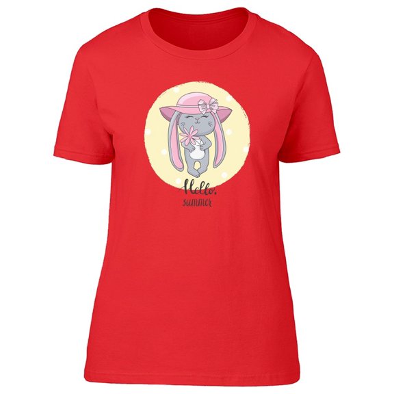 Hello, Summer Rabbit On Moon Tee Women's -Image by Shutterstock