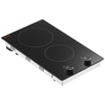 thumbnail image 2 of VEVOR Electric Cooktop, Built-in Electric Stove Top, with Glass Panel, Knob Control, 11 Heat Levels, for Diverse Cooking Requirements (12inch-2burner, 2 of 9