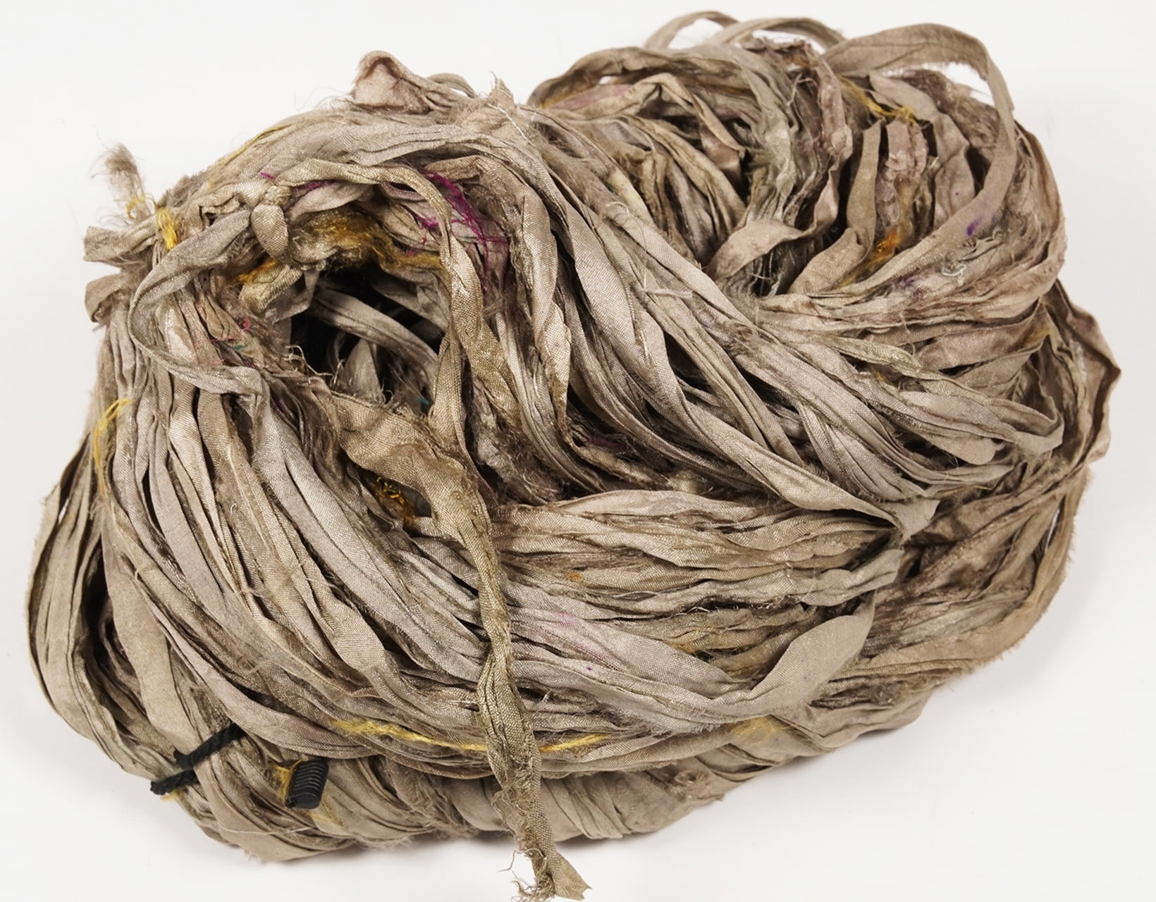 Vintageandyou Recycled Sari Silk Ribbon Yarn - 300g Pack of 3 | Handcut Upcycled Silk Strips for Crochet, Weaving, Macram, Knitting, Rug Making, Fiber Arts | Gray