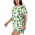 thumbnail image 2 of Picia Frogs And Tropical Leaves Pajamas Sets for Women Soft Short-Sleeved Pjs with Lounge Shorts Two Piece Sleepwear-Large, 2 of 9