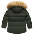 thumbnail image 2 of Chrisuno Boy's Big Active Puffer Jacket Heavy Winter Parka Jackets Coat With Lined Hood Army Green 4-5, 2 of 5