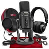 Samson G-Track Pro Studio USB Condenser Mic with Audio Interface - Bundle With Samson SR350 Over-Ear Stereo Headphones, Mr Dj Pop Filter with Gooseneck