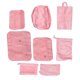 thumbnail image 1 of Juego de 8 bolsas de viaje para guardar ropa, organizador de ropa, multiusos, para maletas, color rosa, 1 of 5