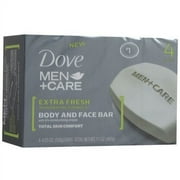Dove Extra Fresh Body And Face Bar For Men 4.25 Oz, 4 Ea