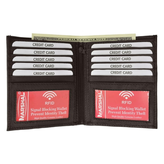 RFID Blocking Bifold Hipster Credit Card Wallet Premium Lambskin Leather RFID P 1502 (C)