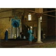thumbnail image 2 of Jean-Léon Gérôme 18x14 Gold Ornate Wood Frame and Double Matted Museum Art Print Titled - At Prayer, Cairo, 2 of 4