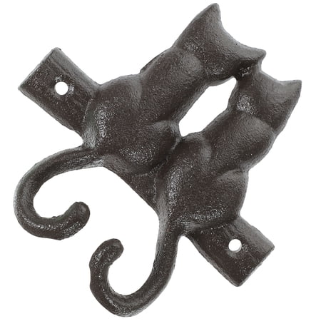 RENACLIPY 1Pc Creative Iron Hat and Coat Hook with Retro Wall Mount and Decorative Home Style Black