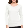 thumbnail image 2 of Women Winter Fleece Lined Crew Neck Long Sleeve Slim Fit Stretch Tight Shirt, 2 of 5