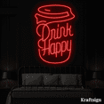 thumbnail image 2 of Craftnamesign Drink Happy Neon Sign, Coffee Shop Decor, Drink Store Signs, 2 of 3