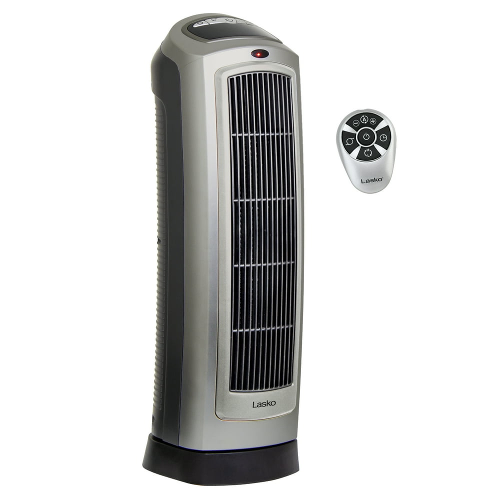 Lasko 1500W Digital Ceramic Space Heater with Remote, 755320, Silver
