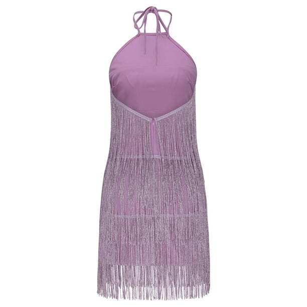 Meichang Halter Neck Fringe Dresses for Women Sleeveless Glitter Evening  Dresses Mini Dresses Trendy Slim Fit Prom Cocktail Formal Party Gowns  Tassel Dresses - Walmart.ca
