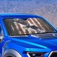 thumbnail image 2 of KUIFORTI Eagle Car Windshield Sun Shade Foldable American Flag Sunshade Front Window Cover Sun Visor Protector Accessories for Truck SUV Sedan Hatchback Van (66.53×34.44 Inch), 2 of 6