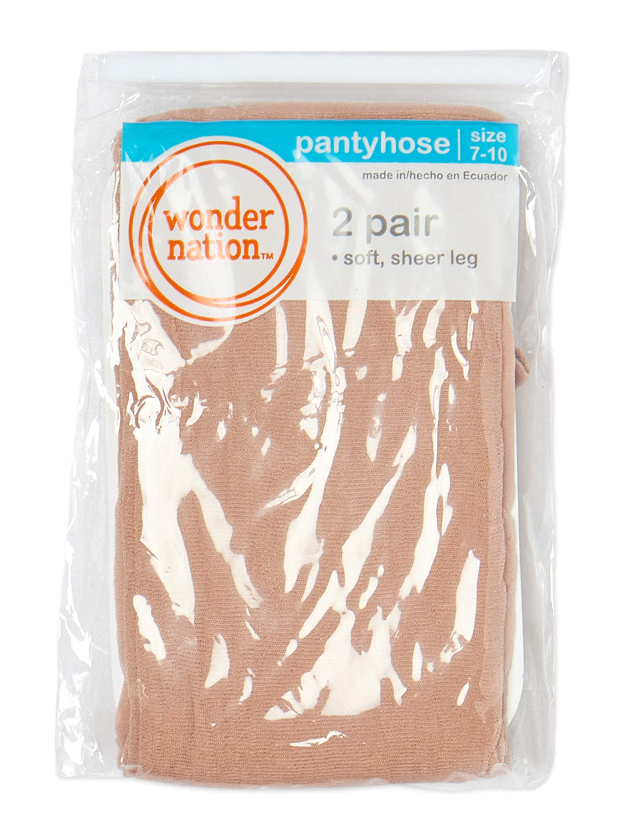 Wonder Nation Girls' 4-16 Sheer Pantyhose, 2 Pack
