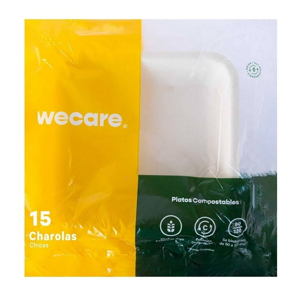 Charola We Care chica compostable 15 pzas