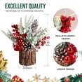 thumbnail image 4 of Árbol de Navidad de mesa Hatisan, redondo, plateado, con adornos, 4 of 7