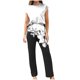 thumbnail image 3 of Conjuntos Cortos para las Mujeres Florales sin Mangas Delantera Corta Espalda Larga Y Pantalones, Conjunto Casual de Moda, 3 of 4