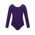 thumbnail image 3 of DPOIS Kids Girls Classic Long Sleeves Ballet Dance Leotard Gymnastic Bodysuit Purple 3, 3 of 7