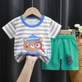 thumbnail image 2 of Kaprioy Kids Boys Outfit Sets, Short Sleeve Cotton Shirts & Shorts Sets Tops Shorts Outfits Kids Boys Outfit Sets, 2 of 5