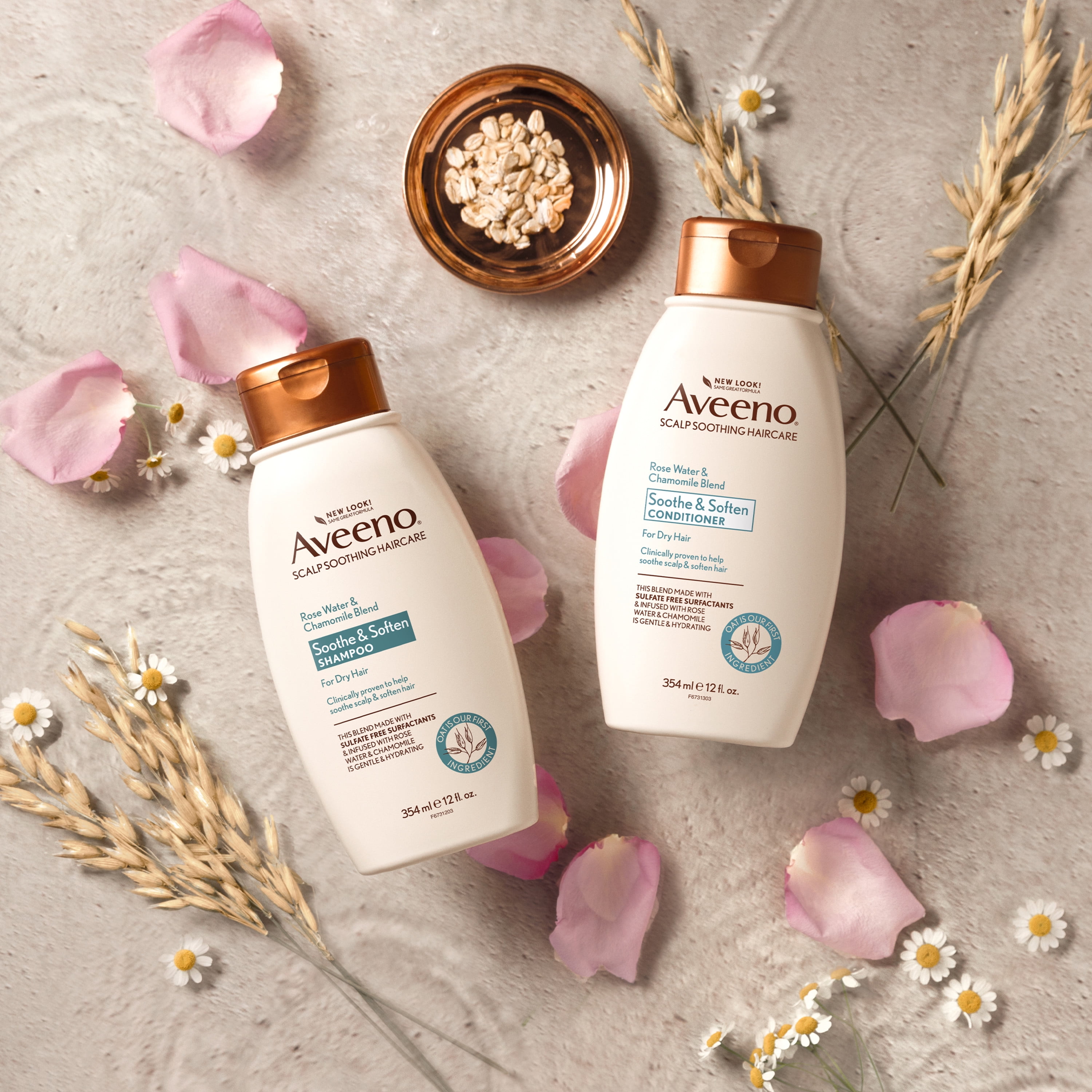 Forkortelse Efterforskning tåbelig Aveeno Rose Water & Chamomile Shampoo for Dry Hair, Hydrating, 12 fl oz -  Walmart.com