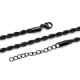 thumbnail image 6 of 2 Piece Set - Rope Chain Bracelet 8-10In and Necklace 23-25 Inches in ION Plated Black Stainless Steel, 6 of 10