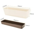 thumbnail image 2 of GIXUSIL Planter Windowsill Box, 1 Pack 12x3.8 Inch Herb Rectangle Planter with Tray, Modern Indoor Succulent Cactus Plastic Plant Pot for Windowsill, Garden Balcony, Home Office Outdoor Decoration, 2 of 8