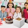 thumbnail image 2 of 30Pcs Cake Boxes, 10x10x8 Inch Tall Bakery Boxes with Windows, Disposable Cakes Transport Containers with Lids for Cakes,Pie,Cupcakes, Pastry, Birthday, Wedding, Mother's Day, 2 of 14
