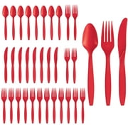Amscan Assorted Cutlery, Red, Pack Of 32 Pieces