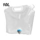 thumbnail image 2 of Bolsa de agua portátil de plástico con pico Contenedor plegable Emergencia Senderismo Camping Hogares Viajes Accesorios vacíos Blanco, 10L Eigraketly OD002135-04, 2 of 7