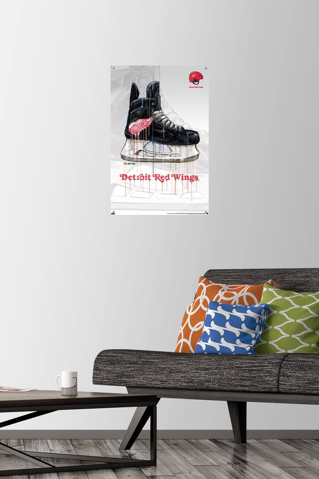 NHL Detroit Red Wings - Drip Skate 21 Wall Poster with Pushpins, 14.725" x 22.375"