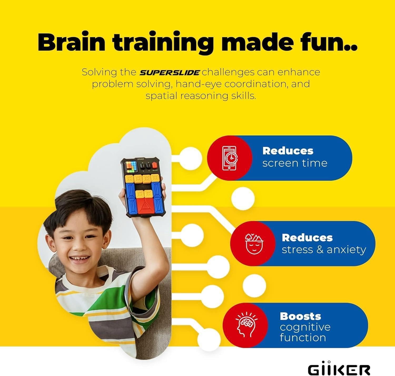 GiiKER Super Slide,Original 500+ Challenges Brain Teaser Puzzle for 5+,Travel and Birthday Gift for Boys and Girls