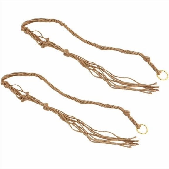 2 Pcs Hanging Basket Net Bag Flower Pot Macrame Hangers Rope Jute Plant Outdoor