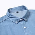 thumbnail image 6 of Denim Shirt Men Short Sleeve Button Down Jean Shirts Muti Pocket Western Soft Work Shirt Casual Cowboy with Comfortable Light Blue, 6 of 9