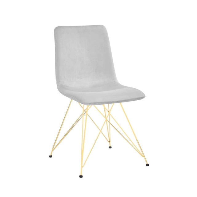 SILLA TALEN VELVET GRIS PATAS GOLD