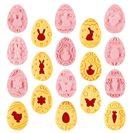

9Pcs Easter Rabbit Biscuit Mold Plastic Bunny Egg Cookie Cutter Stamp Embosser