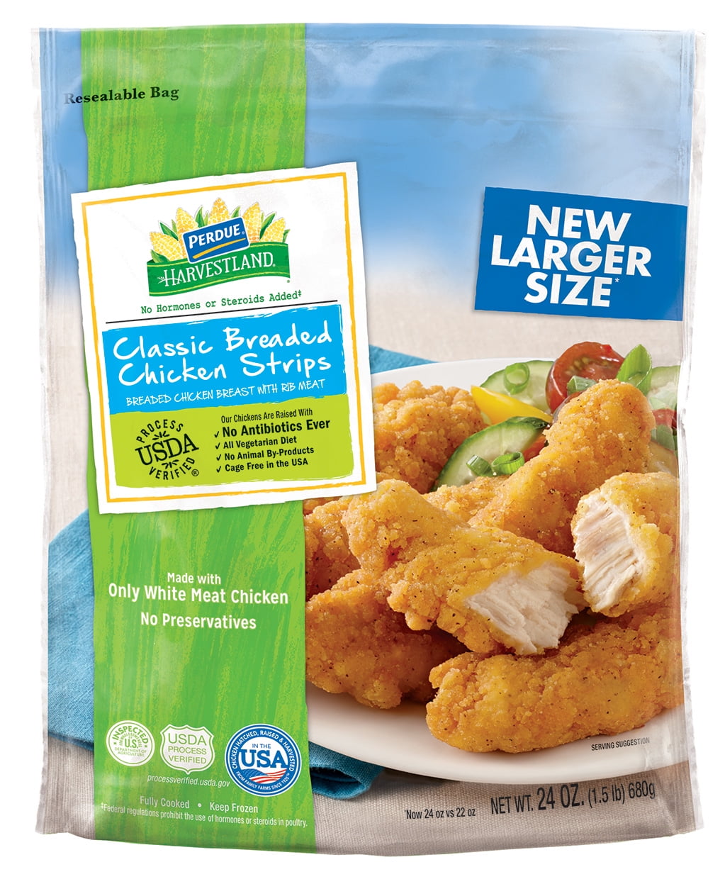Perdue Harvestland Classic Breaded Chicken Strips (24 oz.) - Walmart.com