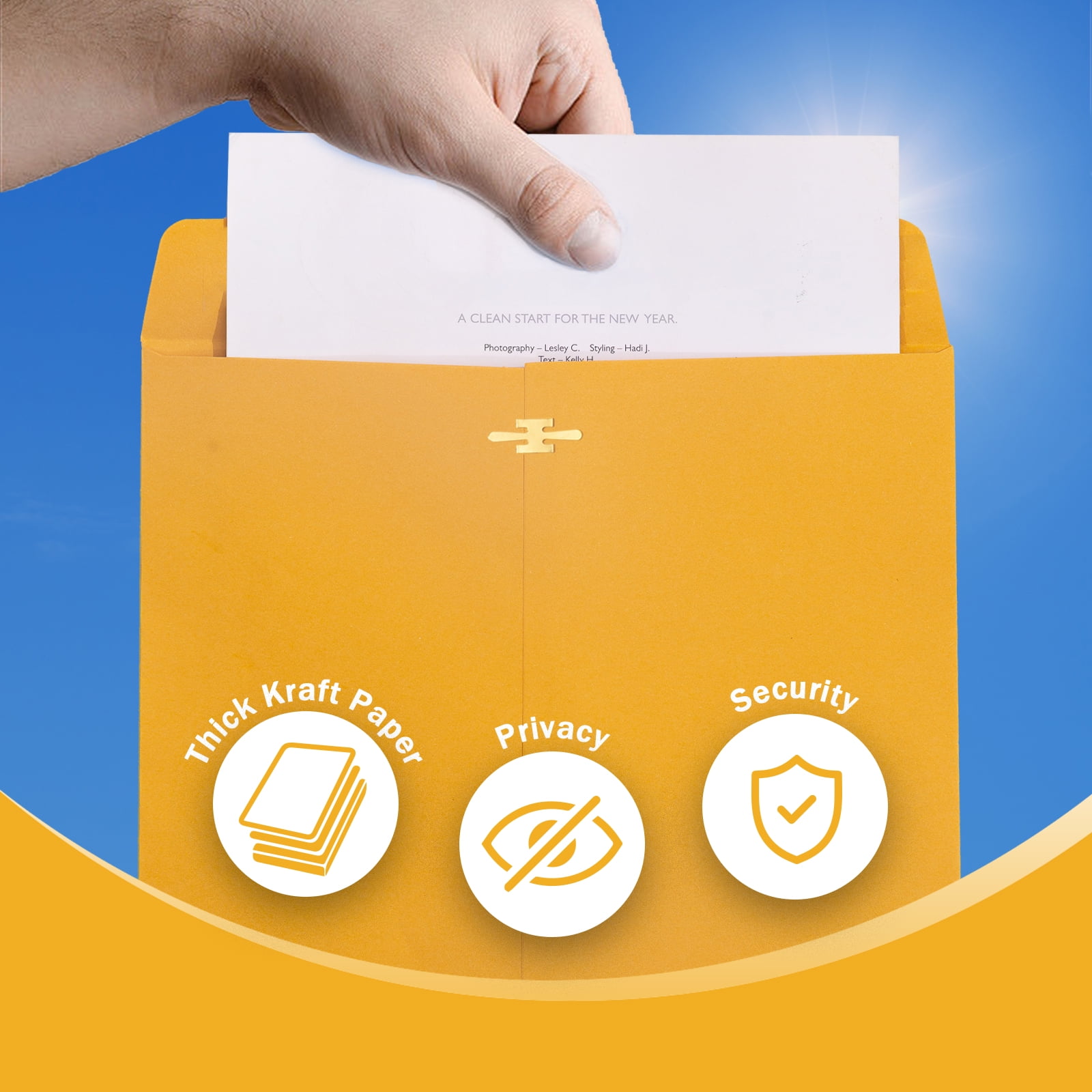 Clasp Envelopes 9x12,Goefun Manilla Envelopes 100 pack, 100GSM paper, Catalog Brown Kraft Large Envelopes with Clasp Closure and Gummed Seal for Business, Legal, Office, Home and School